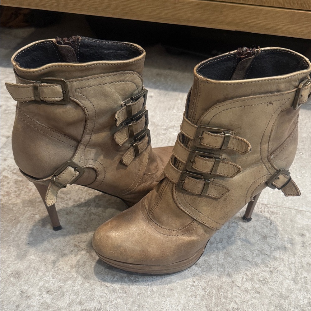 Italian Leather Stylish Brown Ankle Boots
